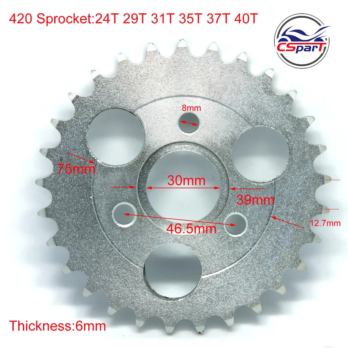 420 24T 29T 31T 35T 37T 40T 30MM Rear Sprocket For Honda Monkey Dax Z50A Z50 Z50R Z50J M RS20