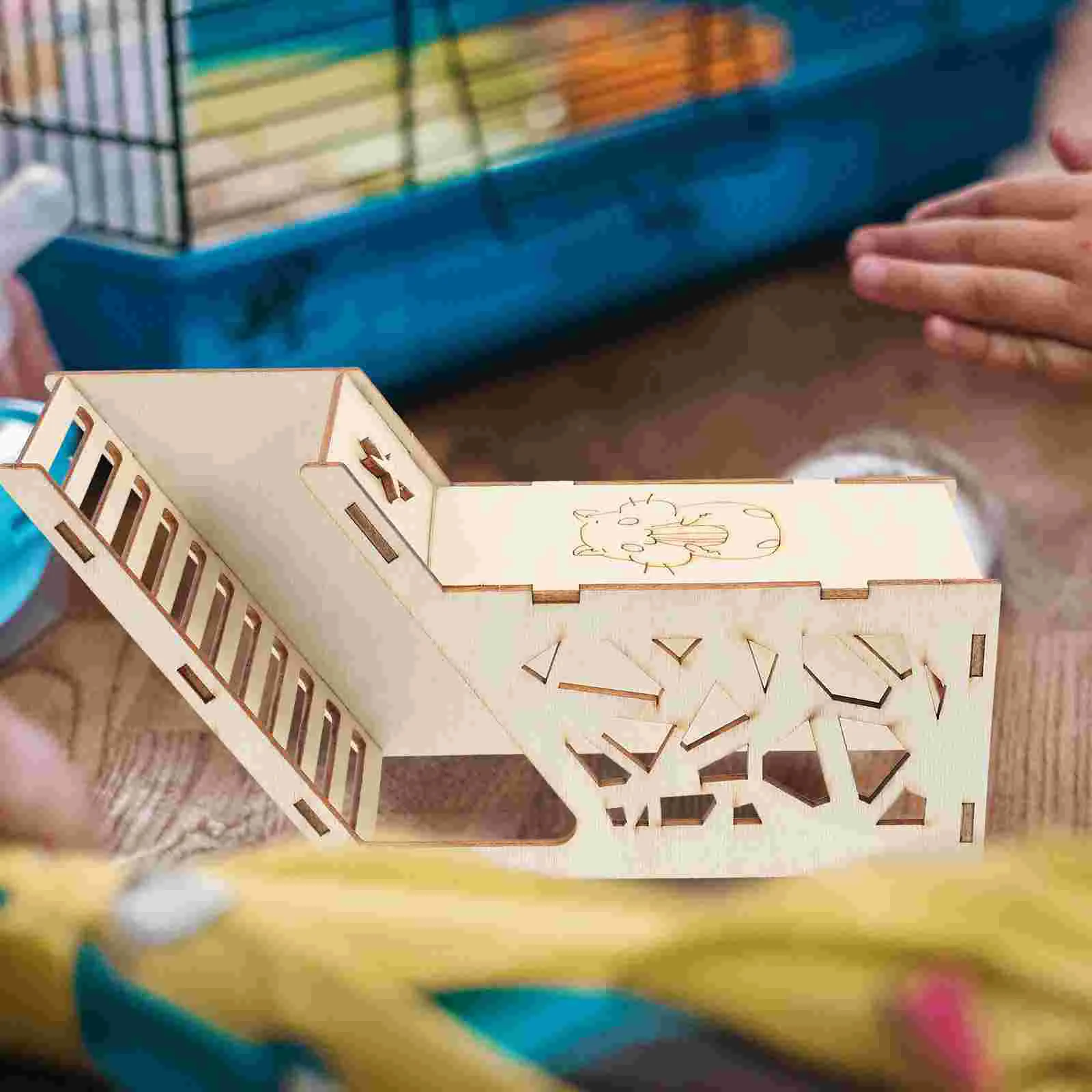 Hamster Toy Pet Supplies Wood House Delicate Cage Household Squirrel Wooden Rat Hideout Supply Adorable