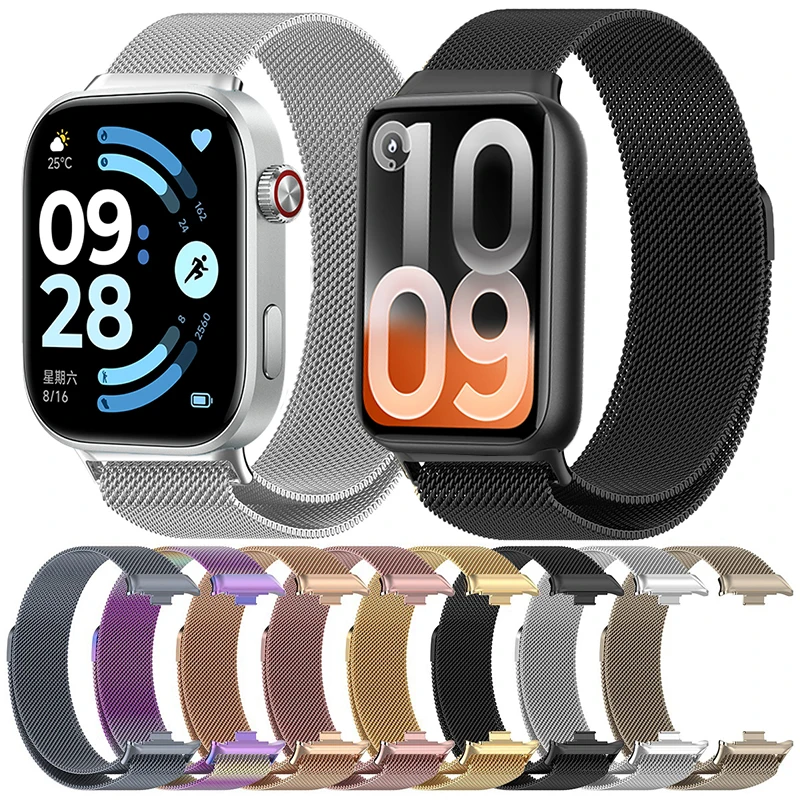 Edelstahl-Armband für Xiaomi Mi Band 10 Pro 9Pro 8Pro Smartwatch, Milanaise-Schlaufe, Magnetarmband für Redmi Watch 4 5 6