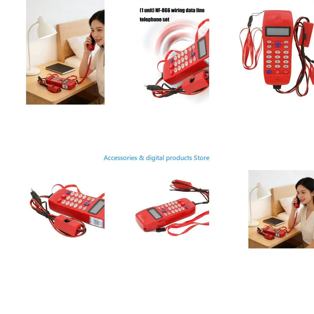 77JD NF-866 Telephone Test Set Telephone Phone Line Networks Cable Tester Butt Test Tester Linemans Tool Cable Set