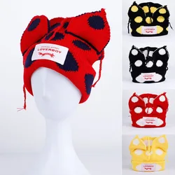Couple Knitted Hat Pig Hat Cat Ears Wool Hat Circle Warm Knitted Cold Hats Korean Hats