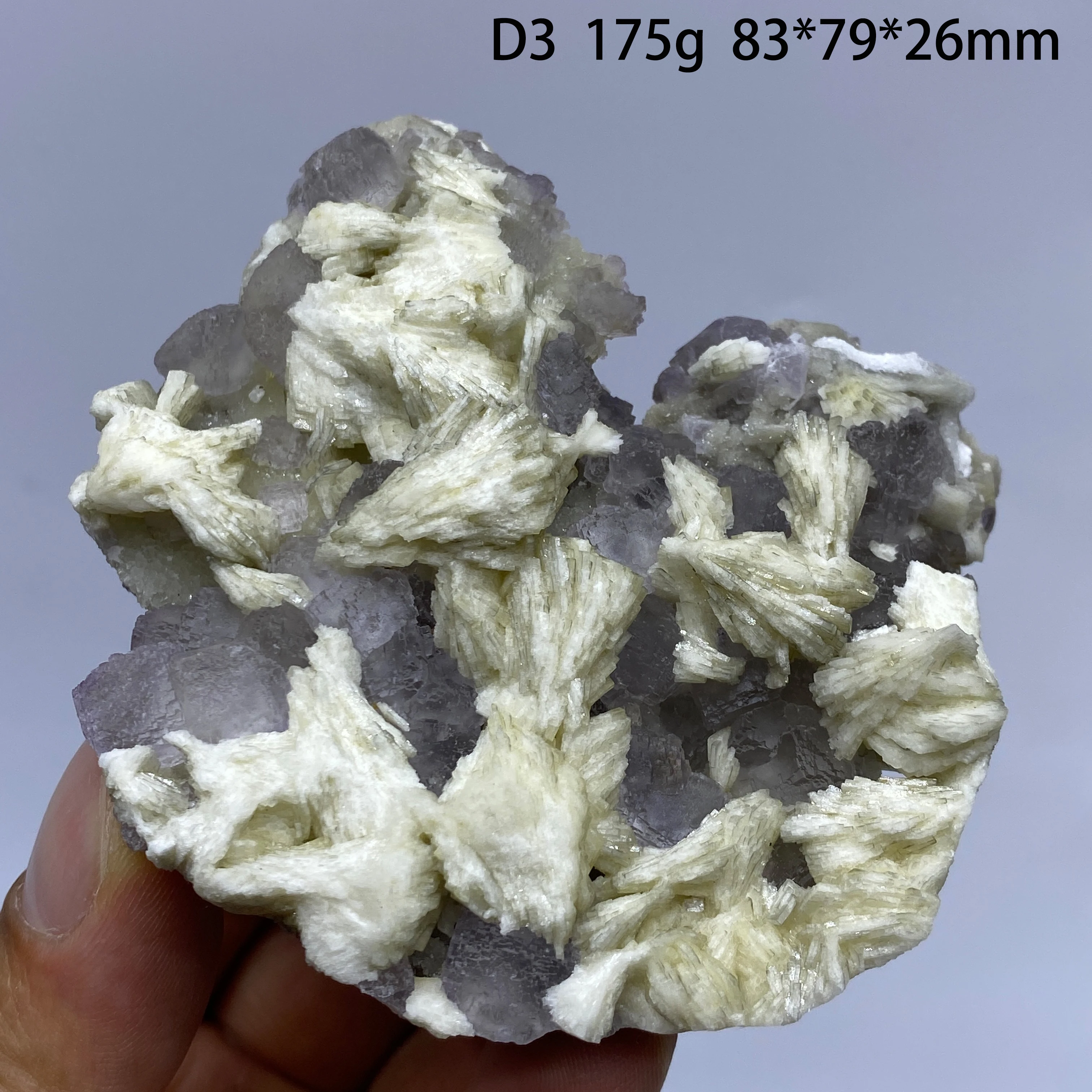 Natural Guizhou White Barite & Fluorite Symbiosis Raw Stone Specimen Healing Crystal Home Decor Collection Gift