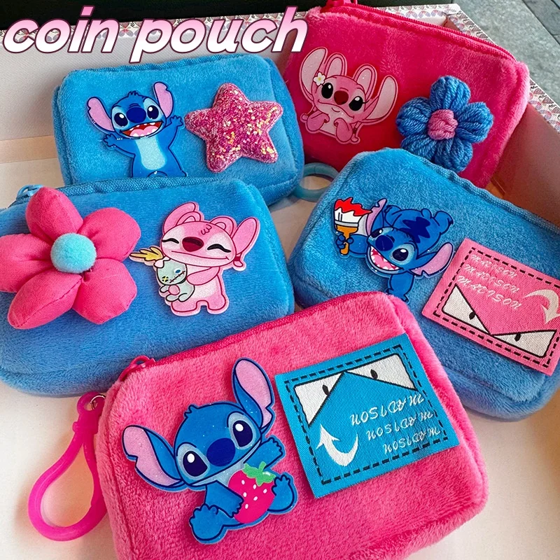 

Kawaii stitch Disney cartoon cute Stitch coin wallet headphones data cable storage key pendant card bag animation coin pouch