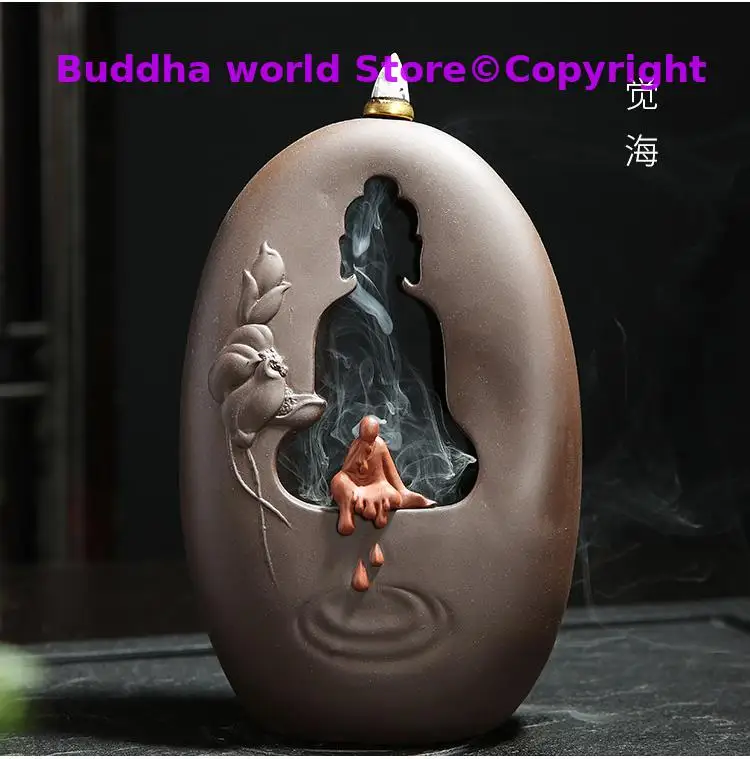 2025  large # fashion Buddhism ART HOME bless family Safe CHAN DAO Ceramic Buddha artistic conception Ornament censer art