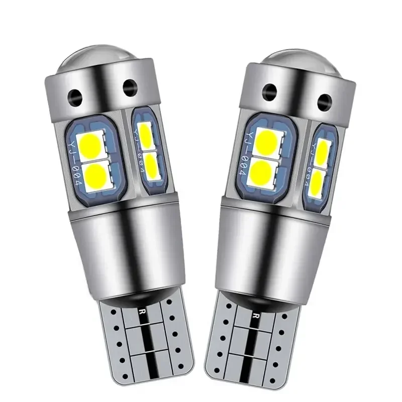 2Pcs Super Brigh T10 W5W 168 192 Led Tail Light White 3030 10SMD 12V Car Led Auto Lamp CANBUS NO Error Car Marker Parking Bulb