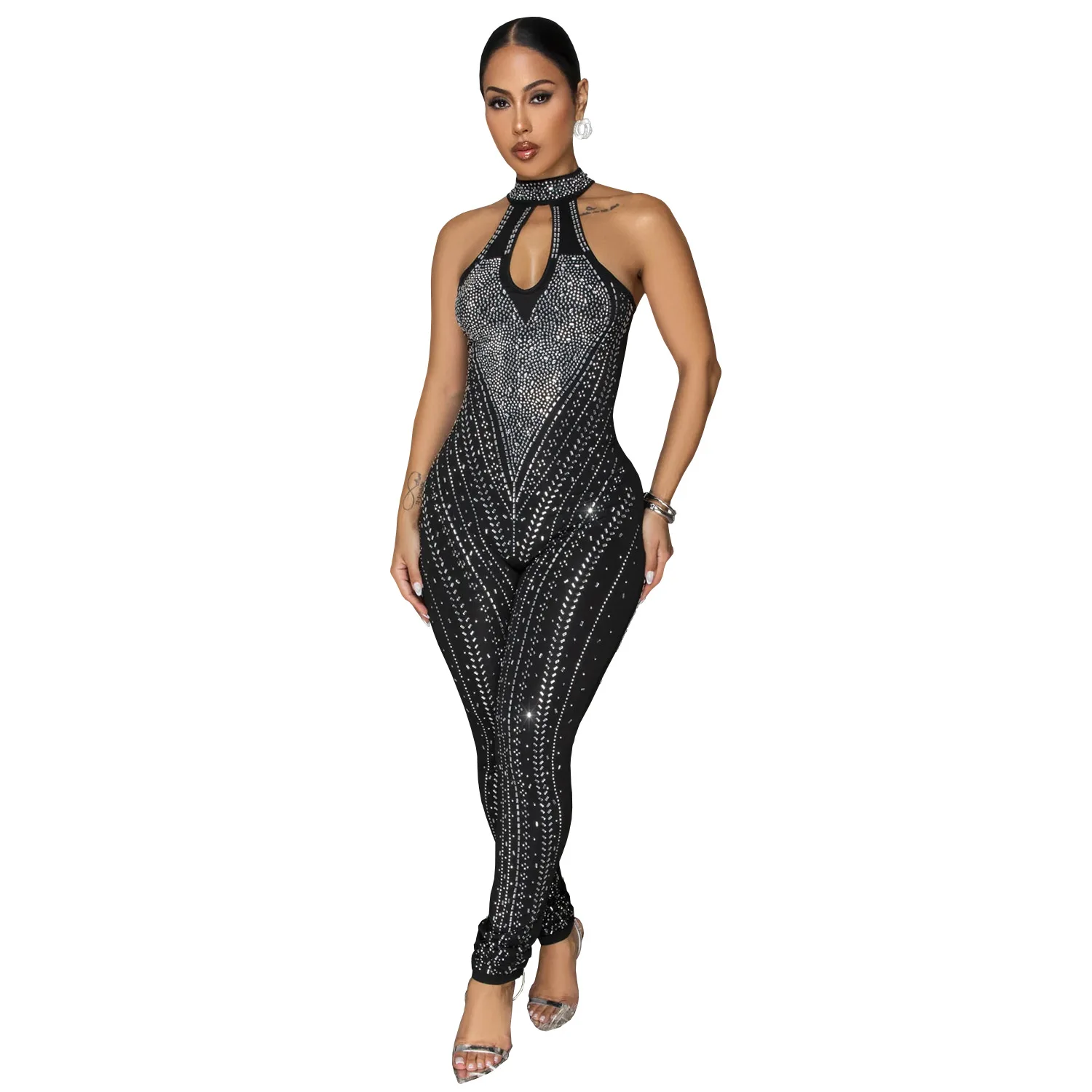 Combinaisons solides pour femmes, sans manches, col haut, ample, mode Streetwear, salopette, pantalon crayon, 2025, automne hiver