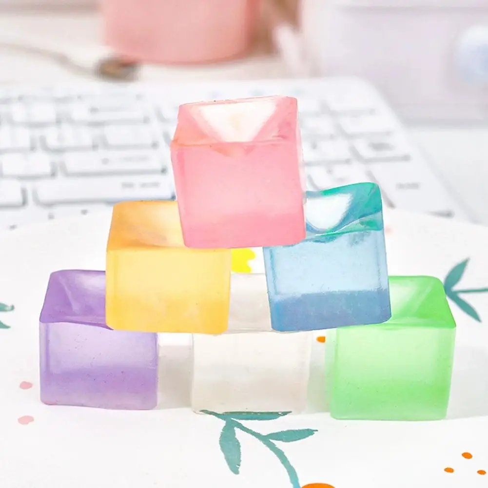 10-100 Stück Niedliche Fidget-Spielzeuge Mini Squishy Spielzeuge Mochi Eiswürfel Stressball Spielzeug Kawaii Transparenter Würfel Katzenpfote Fisch Stressabbau – Detail 8