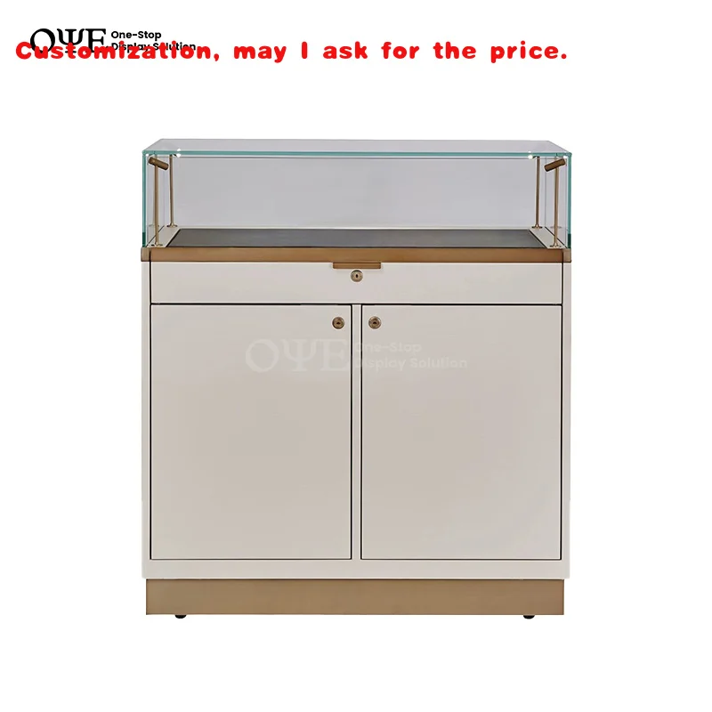

custom.Custom Tempered Glass Jewellery Display Cabinet Trendy Shop Interior Design Led Lighting Wooden Jewelry Display Showcase