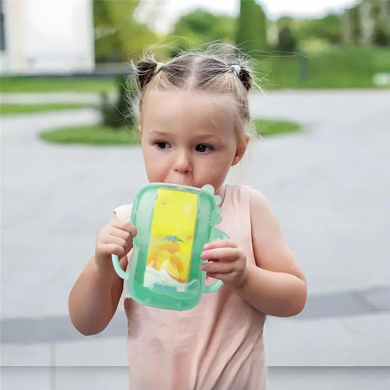 For Toddlers,Spill-Proof Baby Pouch Holder With Handles, Fits Most Food Pouches, 2 Pack Squeeze Proof Food Pouch Holder A