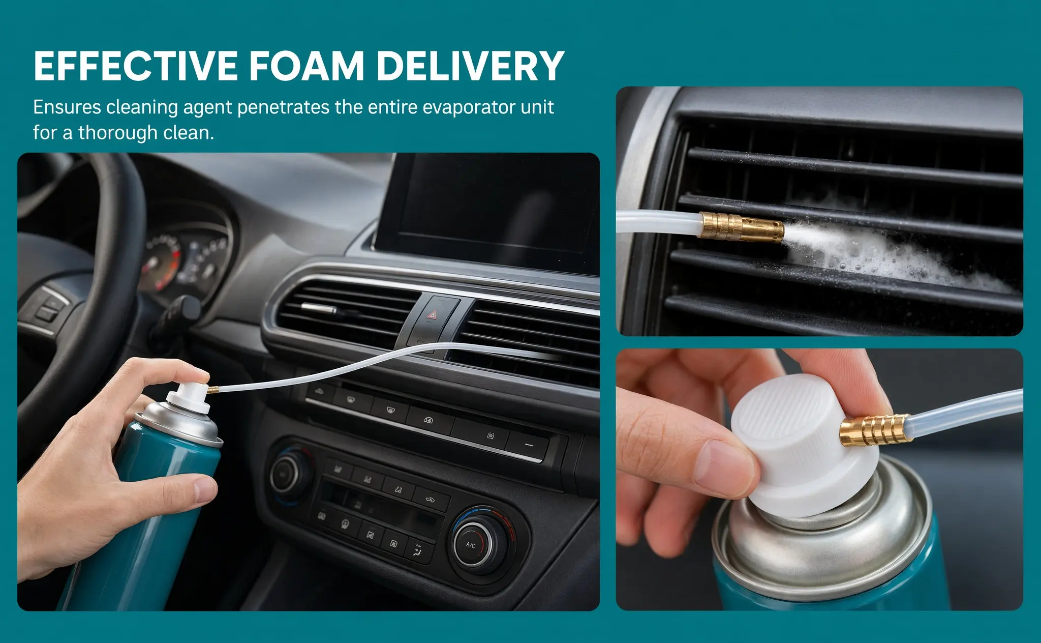 4Pcs Air Conditioning Cleaner Spray Head Extension Tube 60Cm for Automotive Ac System Cleaning Spray Can Nozzle Hose Accessories