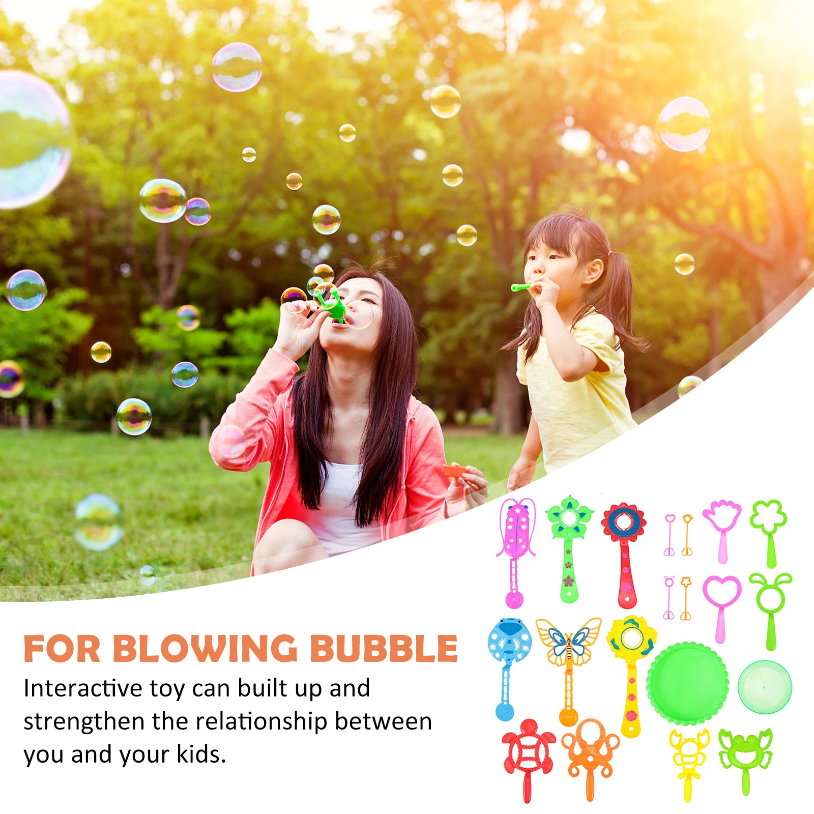 

3Sets Bubble Wands Set Different Colors Shapes Generate Bubbles Interact Strengthen Relationship Backyard Park Beach Birthday