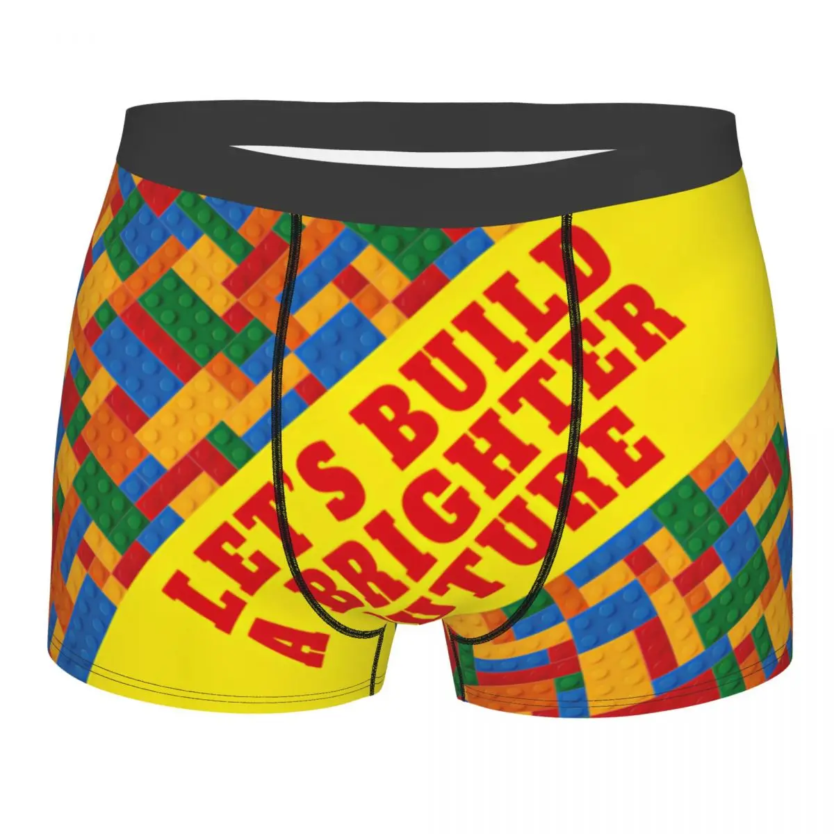 

Custom Let's Build A Brighter Future Building Blocks Patern Boxers Shorts Men Briefs Underwear Novelty Underpants