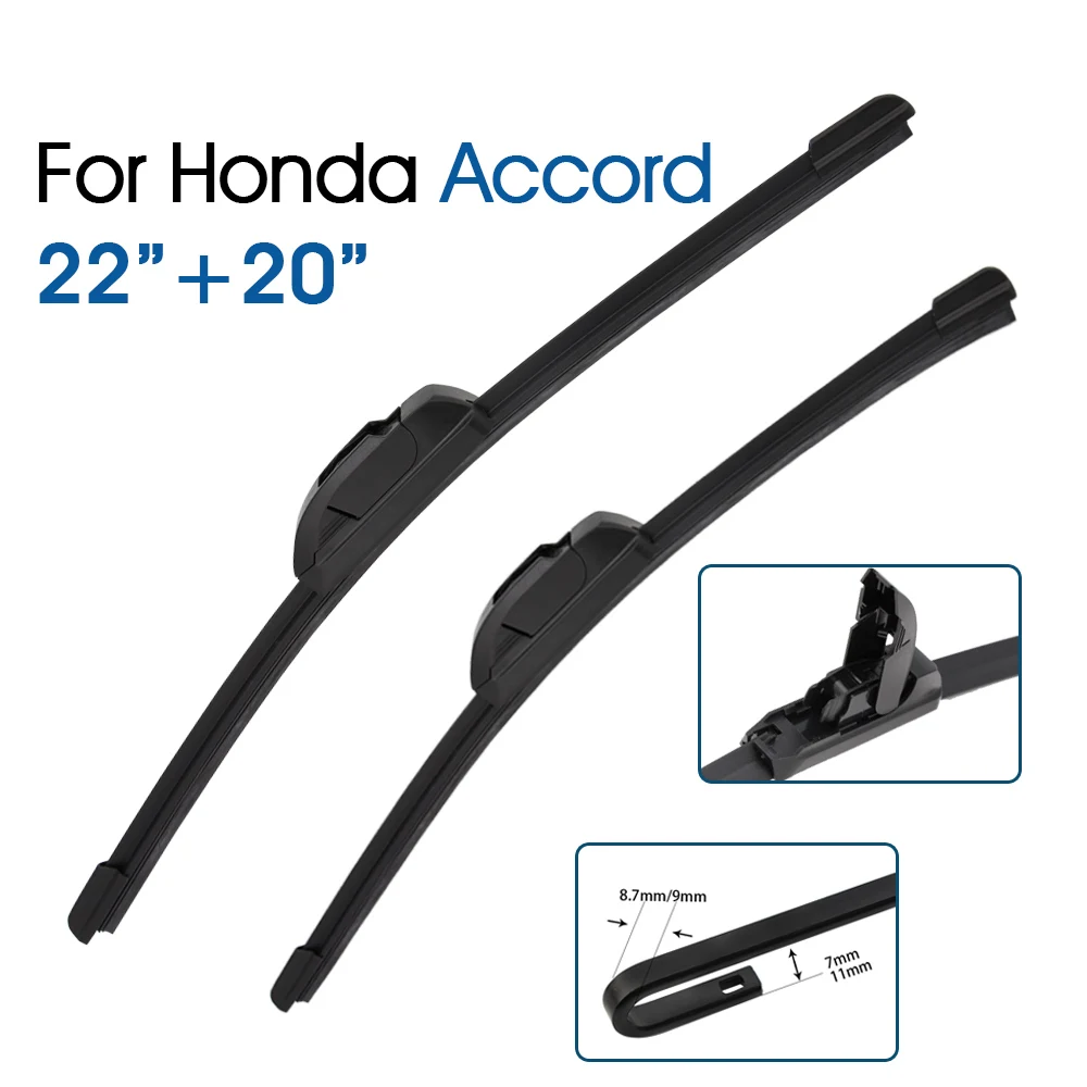

Car Wiper Blade Front Window Windscreen Windshield Wipers Blades Fit J hook 22"+20" For Honda Accord 1992-1998 Auto Accessories