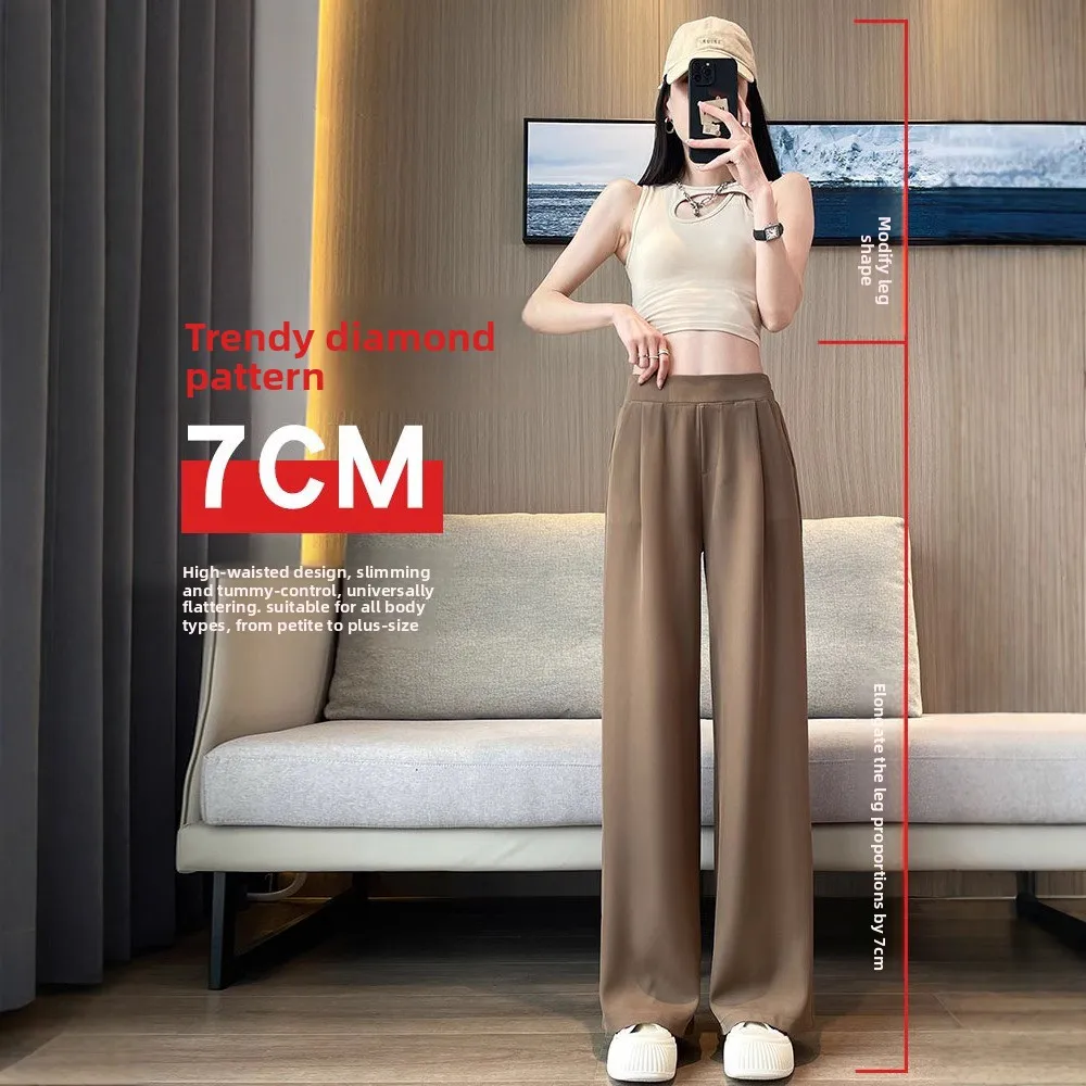 مرونة الخصر بدلة سوداء السراويل فضفاضة عالية الخصر فستان المرأة السراويل ملابس الحداد، سراويل يوجا داكنة واسعة الساق، رياضية للجري #2