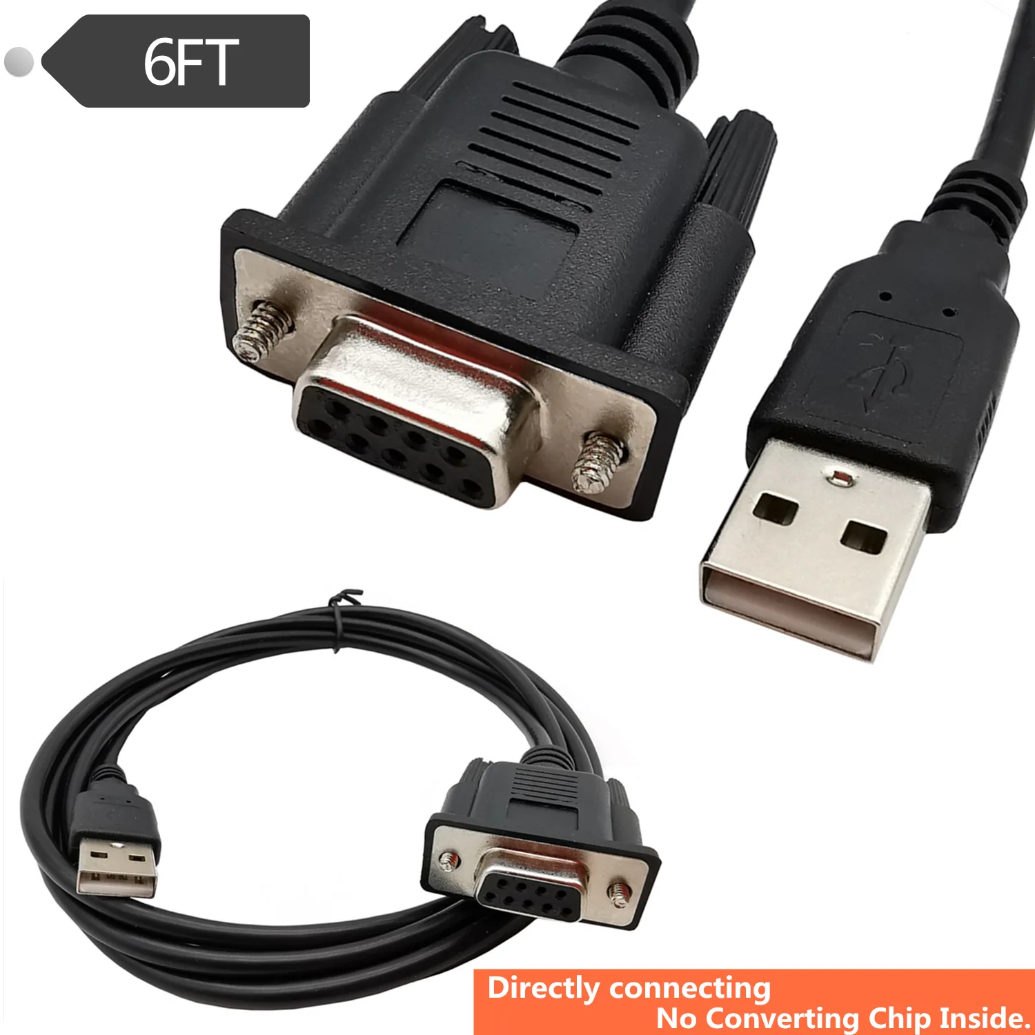 USB to RS232 Adapter  USB2.0 A Male to RS232 Female DB9 Serial Cable Adapter Converter Data Transfer Cable Cord 1.8m