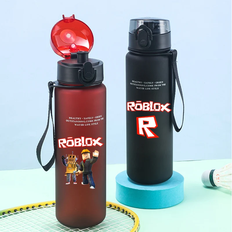 Roblox-botella de agua deportiva de gran capacidad, 650ml, motivacional, a prueba de fugas, tazas reutilizables portátiles, jarras de gimnasio para viajes al aire libre