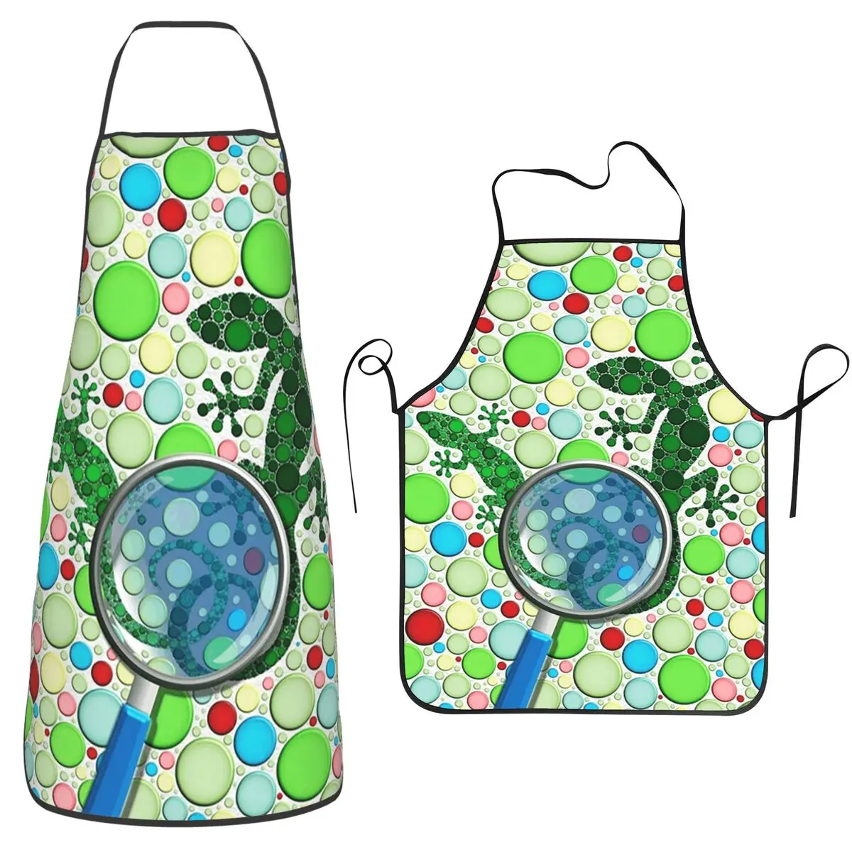 Gaudi's Lizards Aprons Chef Cuisine Tablier Sleeveless Bib Kitchen Cleaning Pinafore for Women Men Gardening