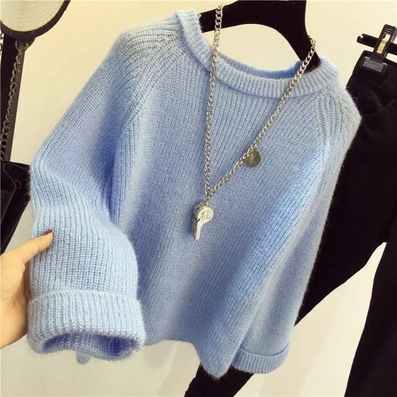 

Non Pilling Autumn and Winter New Sweater Women's Pullover Student Knitted Sweater Loose Base Shirt Korean Version Women's