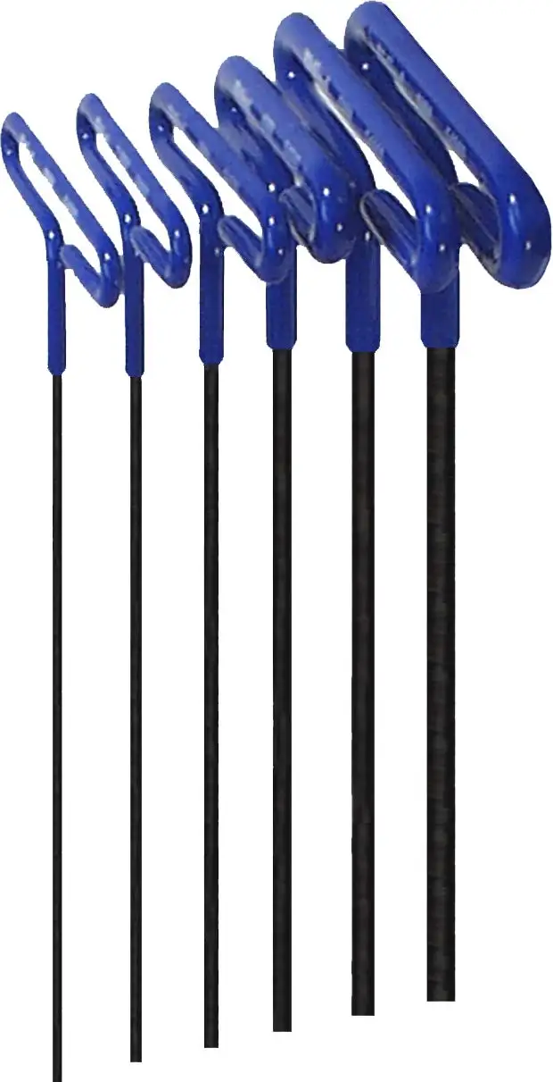 

55196 Cushion Grip Hex T-Key allen wrench - 6pc set Metric MM sizes 2-6 (9In shaft)