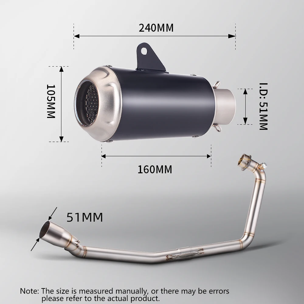 For GSXS150 GSXS125 GSXR150 GSXR125 2017-2024 Motorcycle Exhaust Full System Modify Escape Front Link Pipe Muffler
