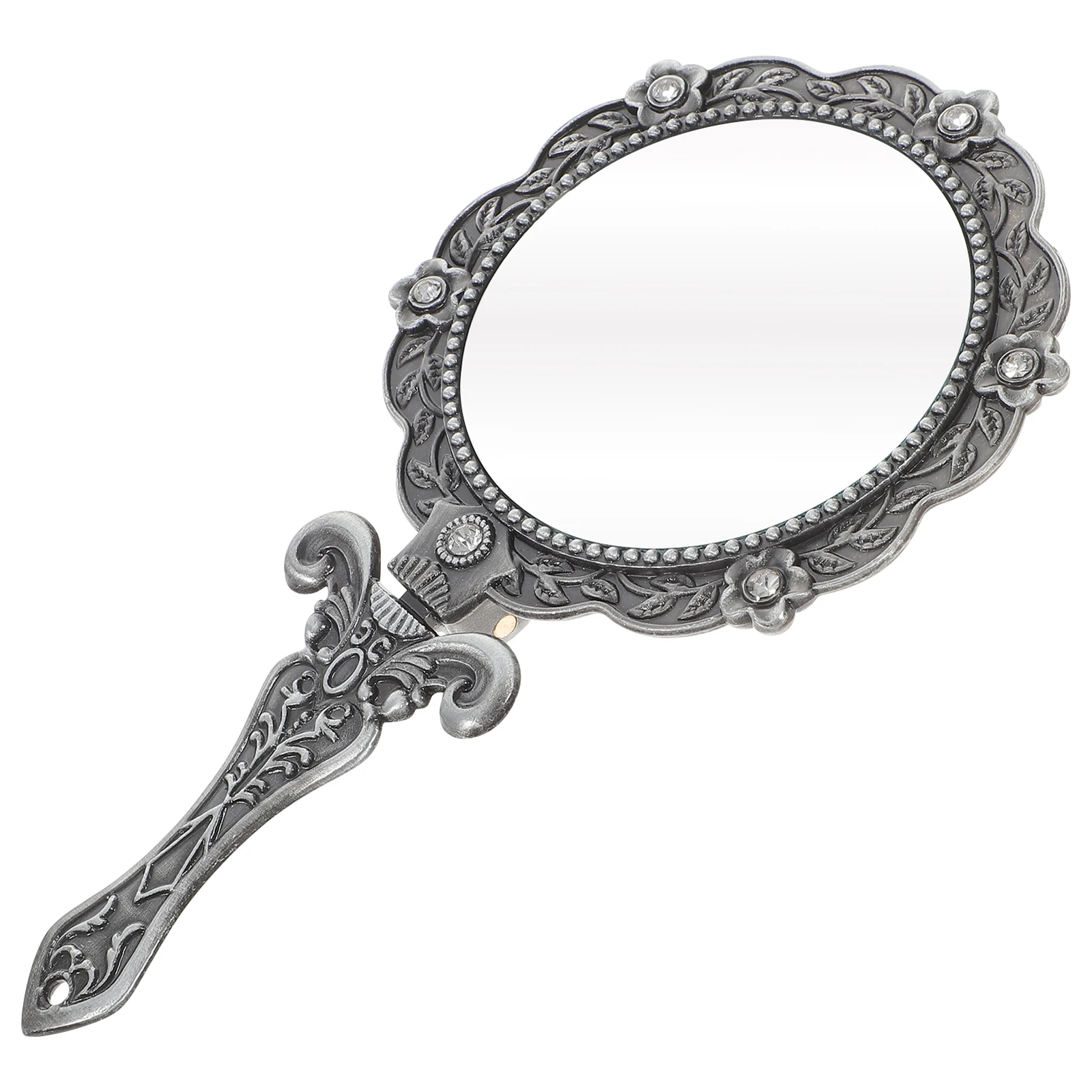 

Retro Handheld Mirror Portable Foldable Make up Beauty Elegant Zinc Alloy Compact Mirrors Makeup