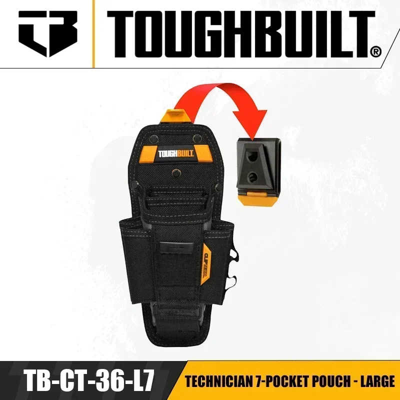 TOUGHBUILT TB-CT-36-M7/TB-CT-36-L7 Technician 7-Pocket Pouch - Medium/Large Tool Organizer Belt Pouch Tool Accessories