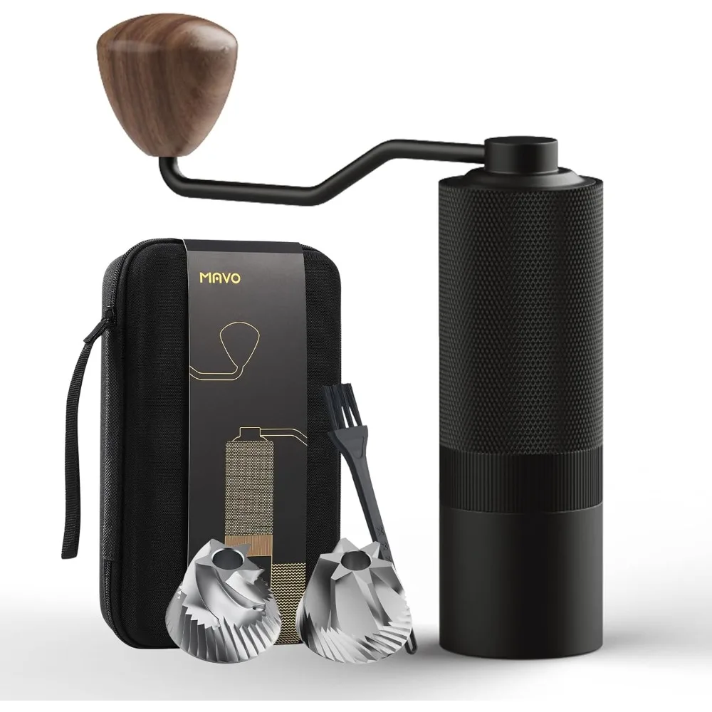 

Ручная кофемолка с 2 шт. жерновами из нержавеющей стали для френч-пресса и пуровера, емкость 25 г