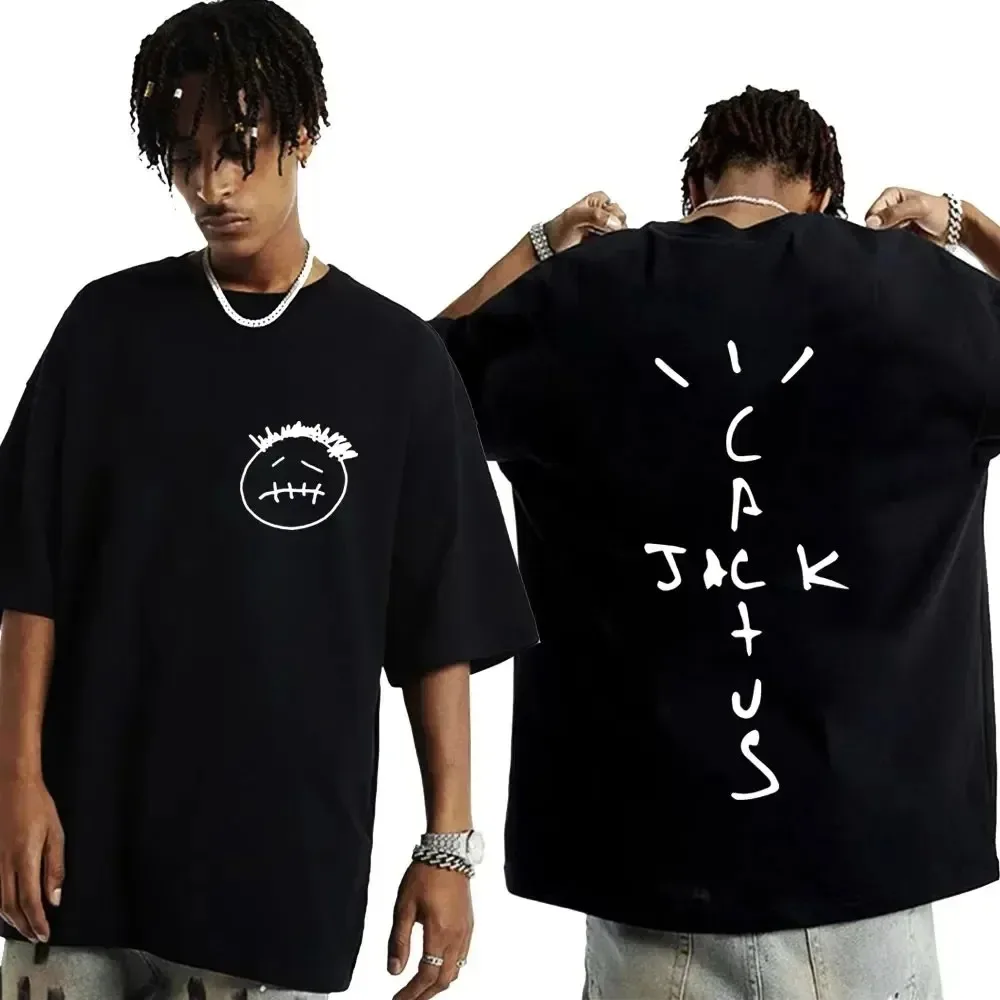 Fashion Hip Hop T Shirt  Short Sleeve T-shirt Rapper Cactus Jack Music Album T Shirts Men Women Casual Tops Aesthetic Clothes