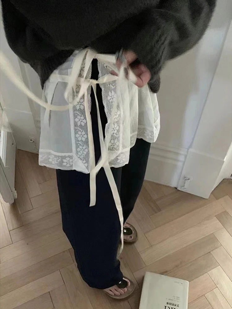 

Fashionable Korean Style Lace Half Skirt Women's Layering Clothing Spring Autumn Season High Waist Pleated Skirt