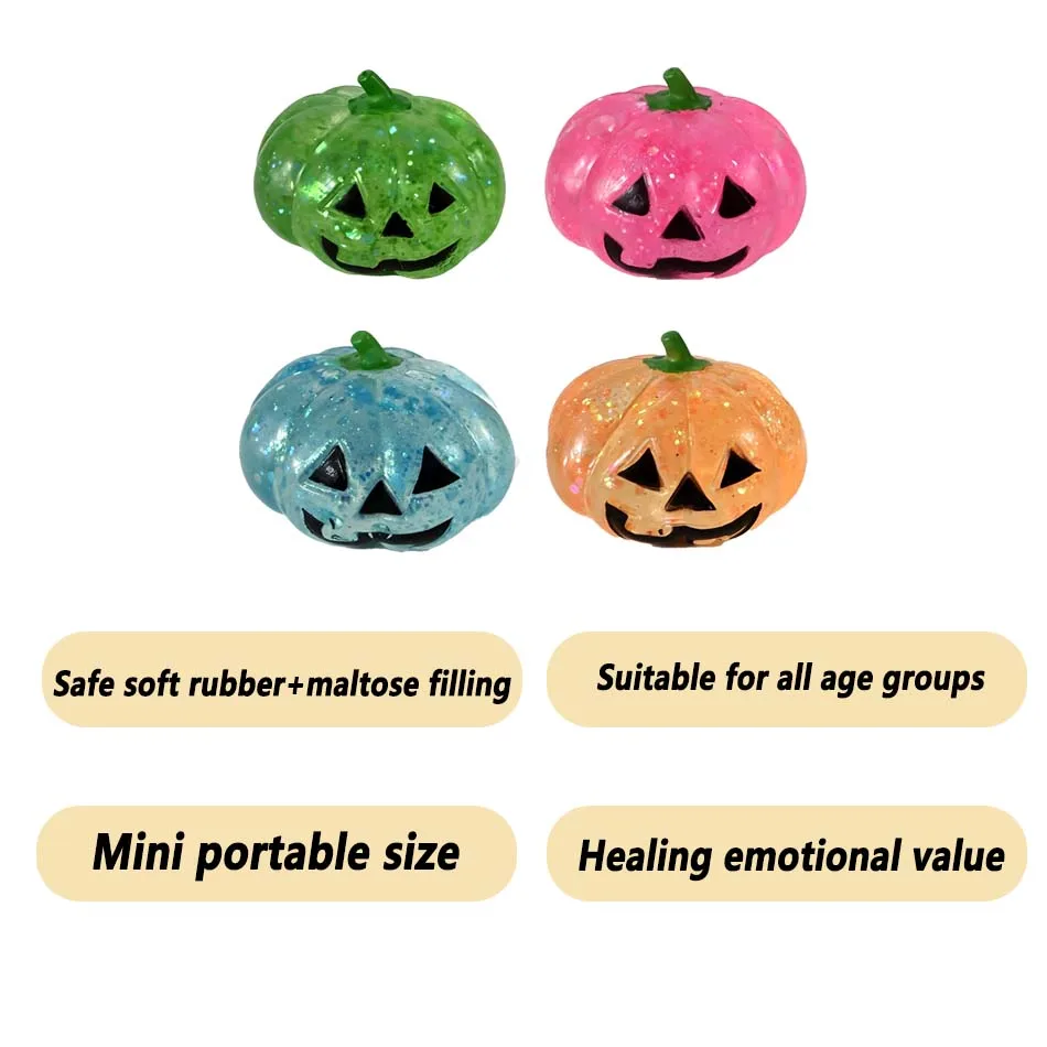 New sale Sensory Squeeze Toy Halloween Pumpkin Stress Reliever Toys Stretchy Goodie Bag Stuffers Balls Party Favors For Festival