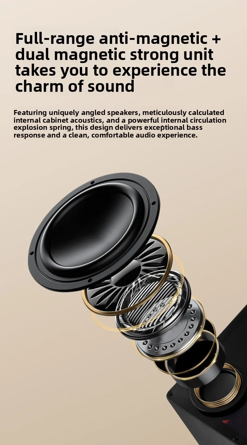 

Прозрачная Bluetooth-колонка D35 с плавающими текстами песен и беспроводными басами