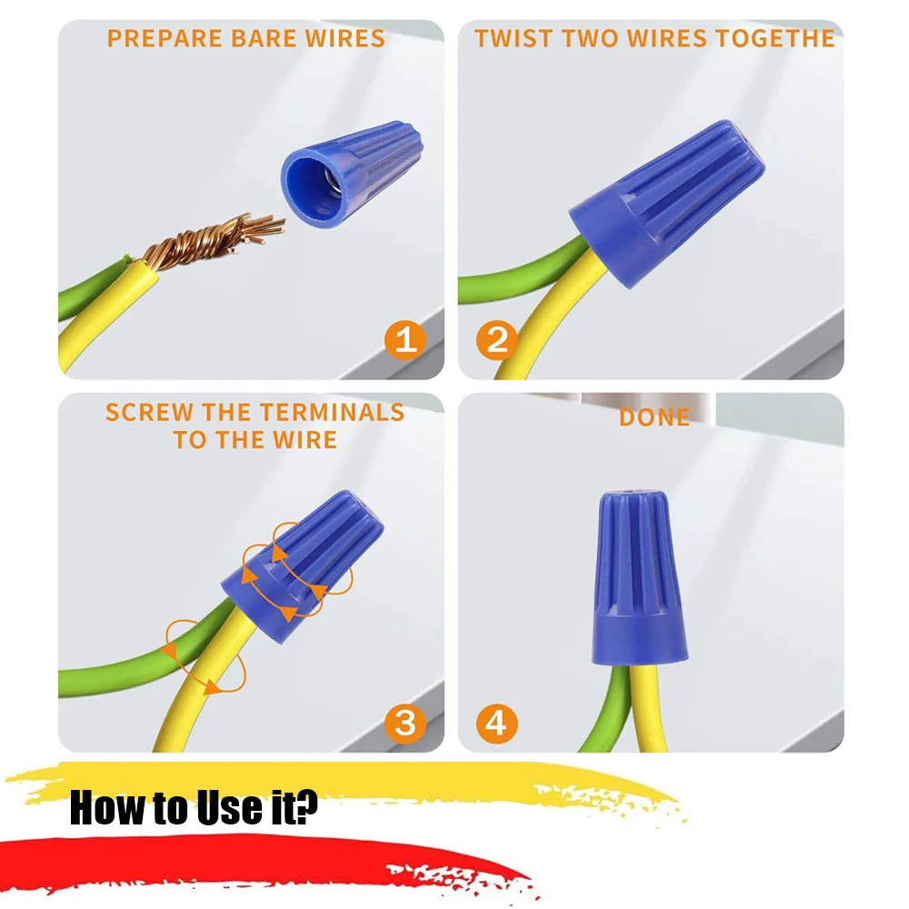 125-75pcs/Set Quick Wire Connector Colorful Electrical Insulated Crimp Twist Terminal P1-P6 Nut Spring End Cap Connection