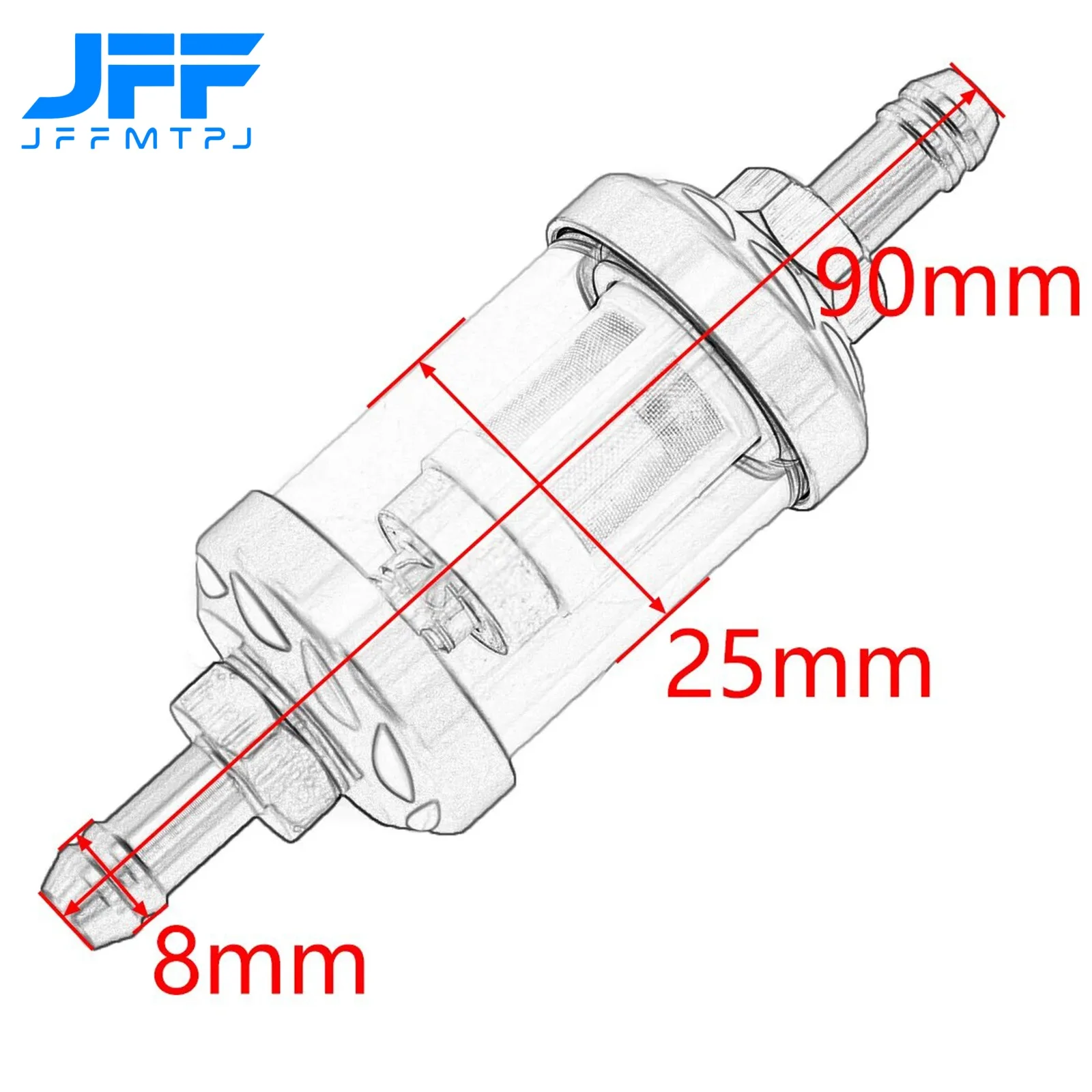 8mm CNC Aluminum Alloy Glass Gas Fuel Oil Filter Moto for Dirt Pit Bike 125/140/150/160cc CRF70 90 110 TTR100 110 KLX65