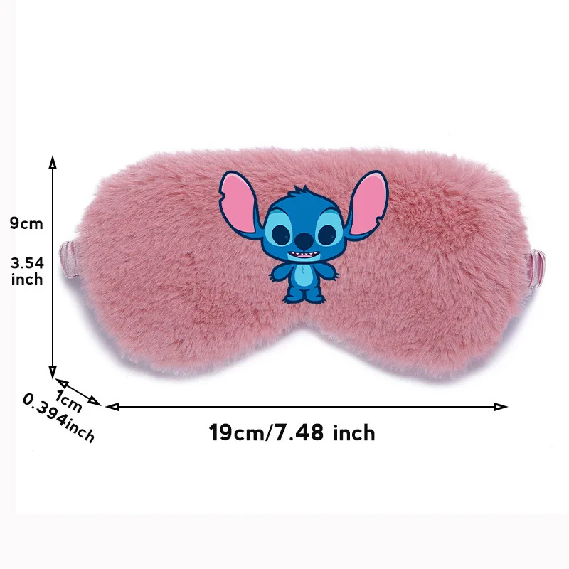 Máscara de ojos de punto de dibujos animados de Disney, bonita máscara de ojos de felpa, estampado de pelo de conejo de imitación suave, máscara de ojos para dormir de otoño e invierno, sombreado