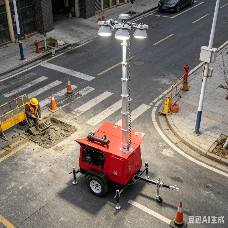Source Factory Mobile Solar Light Tower Long Battery Life Movable Light Tower Solar Solar Powered Security CCTV Trailer