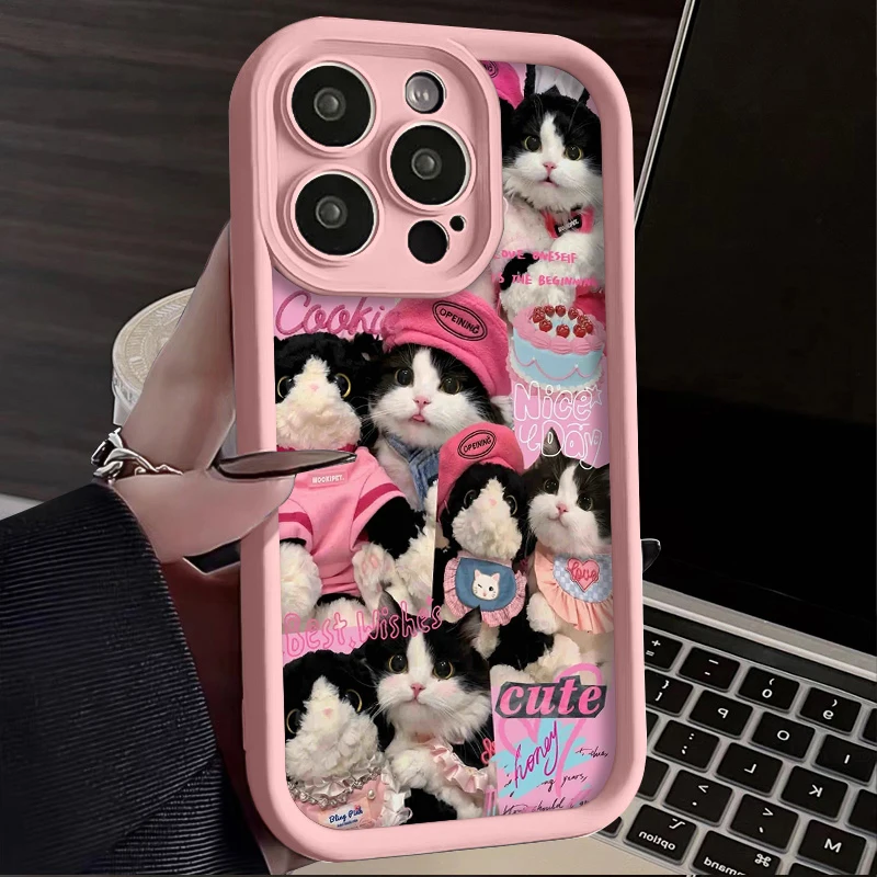 Cute Cat Dog Kitten Puppy Case for Xiaomi Redmi Note 13 12 11 Pro Plus 4G 5G 12S 11S 10S 10 9 9S 8 12C 13C A3 Soft Silicone Capa