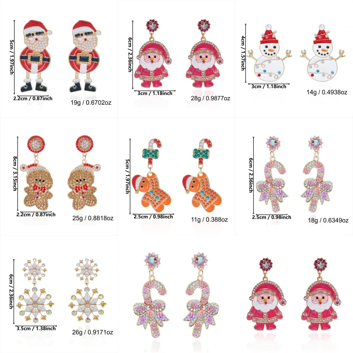 Neues Design Strass Schneeflocken-Ohrhänger für Frauen Glänzende Kristall-Zirkon-Lebkuchen-Ohrringe Charms Neujahrs-Schmuckgeschenke – Detail 8