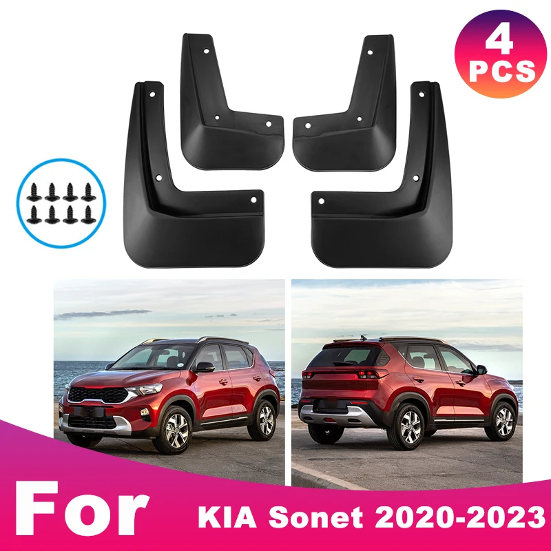 

For KIA Sonet 2020-2023 Automotive Tire Mudguard Waterproof Prevent Mud Splashing Car Mud Flaps Fender Trim 4pcs Accessories