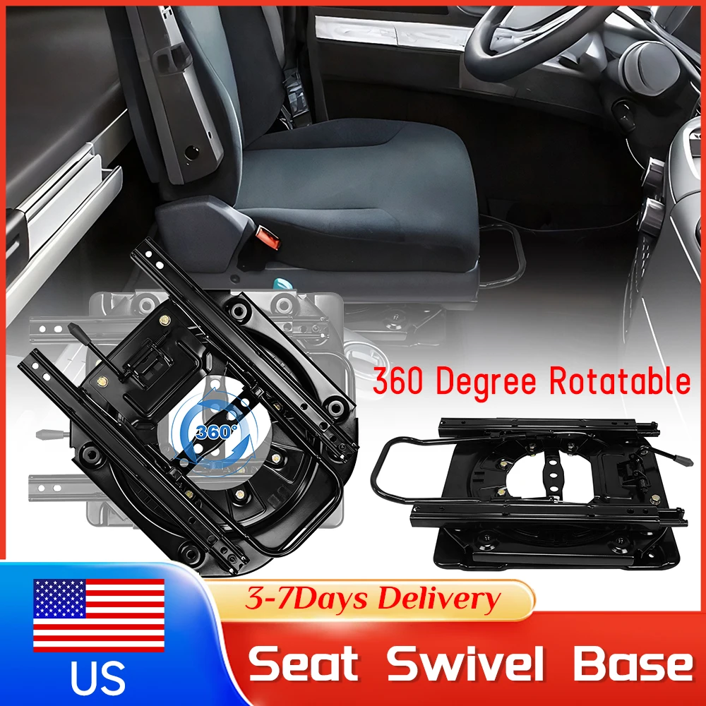 

360 Degree Rotatable Car Chair Swivel Base 3mm 130kg Load W/Slider 4-Way Sliding Track for RV Van Camper Boat Truck Bus Auto ﻿