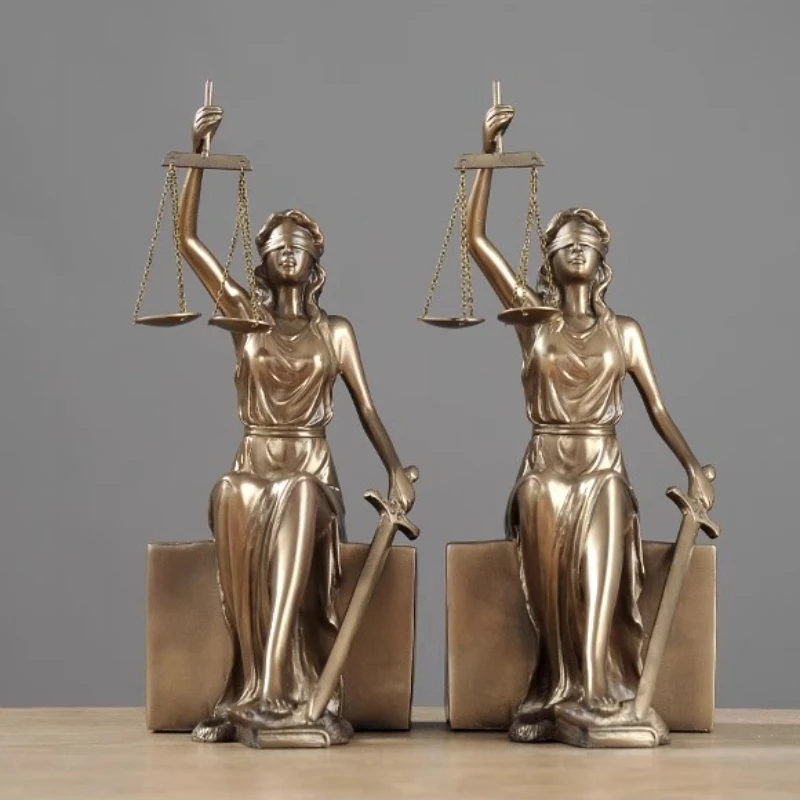 النمط الأوروبي ديكور المنزل آلهة العدالة حامل الكتب التماثيل سطح المكتب الديكور للمحامين التشريعيين الملحقات #6