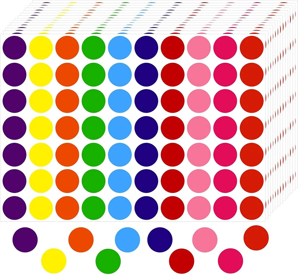 Dot Stickers 10 Assorted Colors Color Coding Labels Toddler Reward Classroom Student DIY Craft Price Tagging Marking Stickers