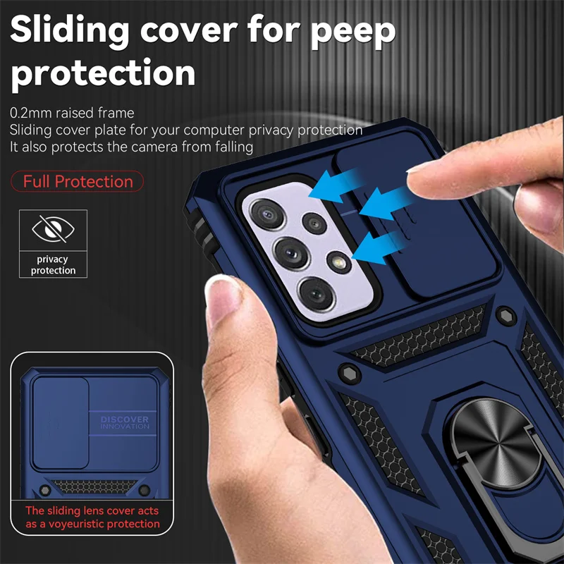 For Samsung Galaxy A53 A73 A33 A23 5G Case Armor Shockproof Coque For Samsung A13 4G A 33 53 73 23 13 Slide Camera Protect Cover