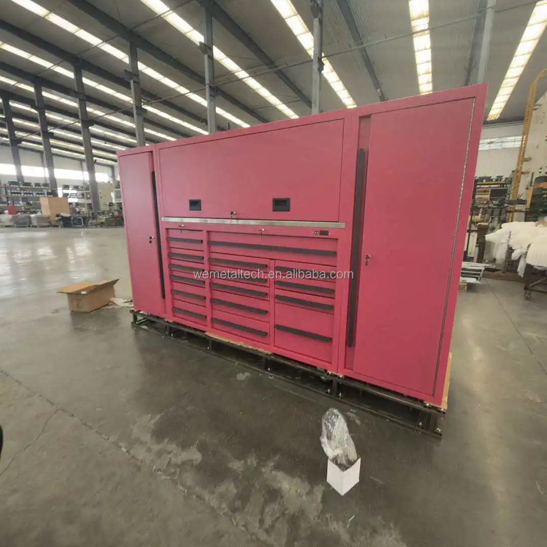 290*70*160cm Metal Tool Cabinet 19 Caster Green OEM  High Quality