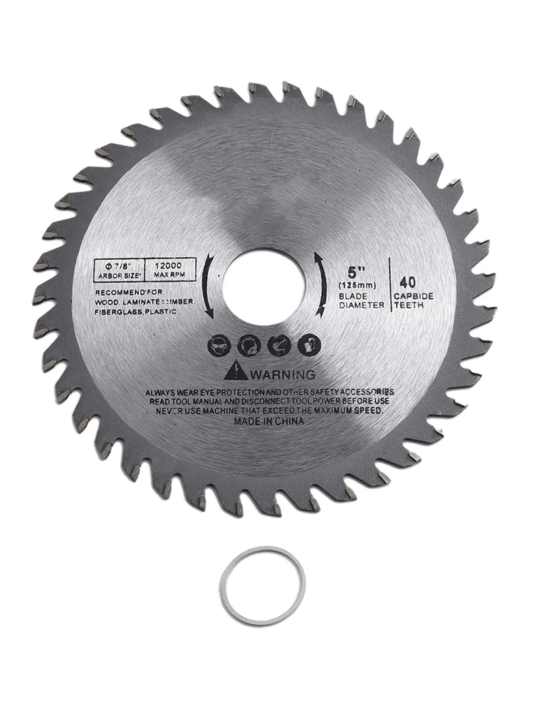 5 Inch 125mm Cutting Disc 40 Teeth Mini Circular Saw Blade 12000 Max RPM For Wood Plastic Metal Rotating Cutting Accessory