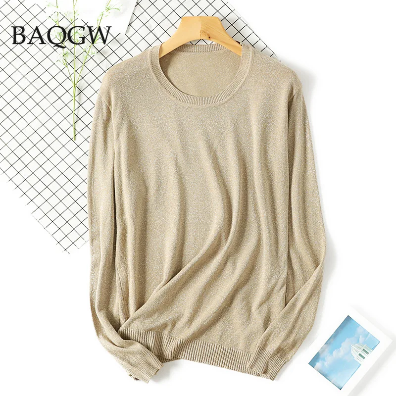 8 Colors Casual Women's Solid Color O-neck Long Sleeve Knitting T-Shirts Spring Autumn Fashion Women's Clothing Stretch Loose