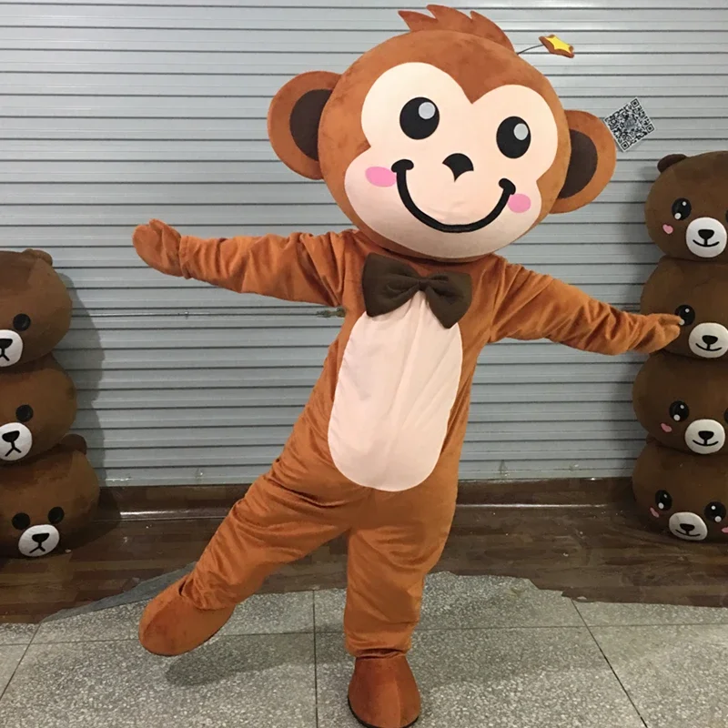 Christmas Little Monkey Mascot Costume Fancy Mascotte Cartoon Appearl Halloween Birthday Cosplay Costume