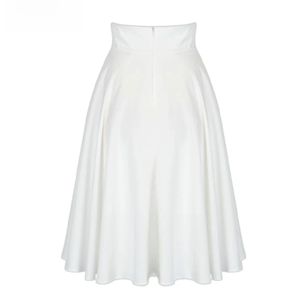 New Solid Color High Waist Skirt Bohemian Style Casual Mid-length Skirt Pleated Skirt Women's view 3