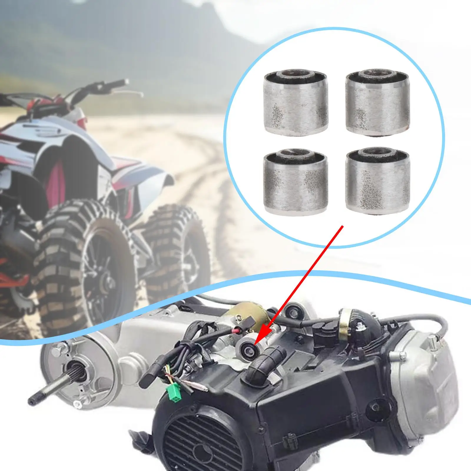 

4x Rear Swing Arm Bushes Motorcycle Accessory Professional Replacement Easy to