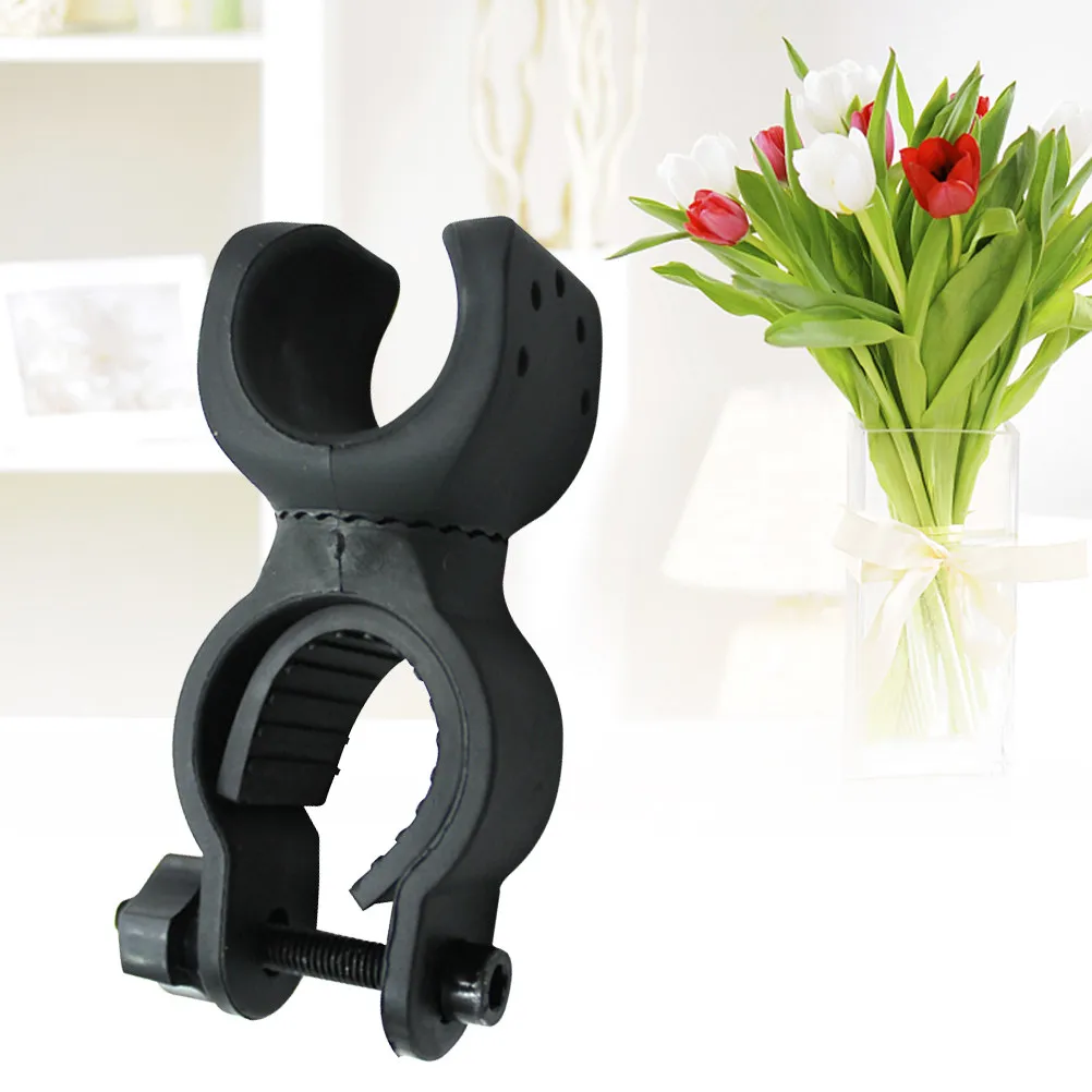 

Bike Flashlight Mount Holder Rubber Clamp 360 Degree Rotation Adjustable for Handlebar Torch Light Easy Install Remove Steady