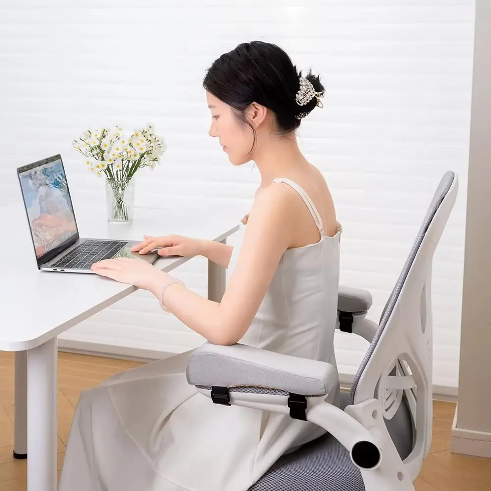 

1Pair Soft Chair Armrest Pad with Adjustable Straps Comfortable Chair Elbow Pillows Pad Non-Slip Chair Armrest Cushion